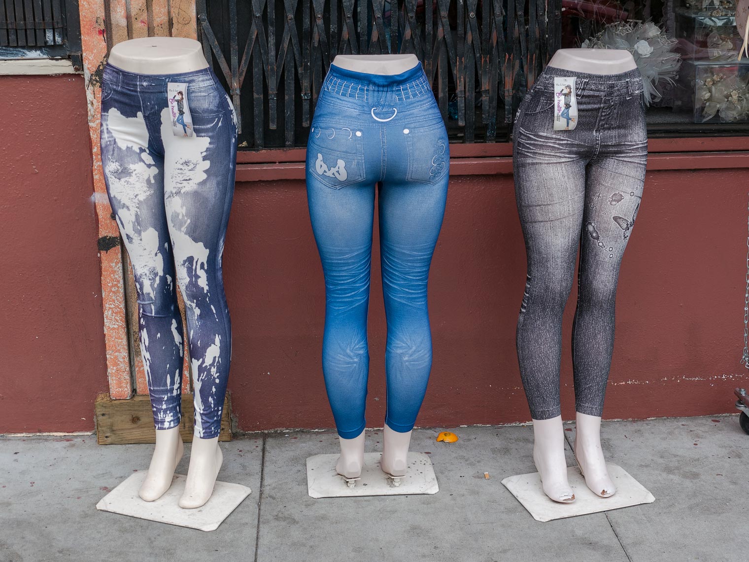 Mannequins in tight jeans