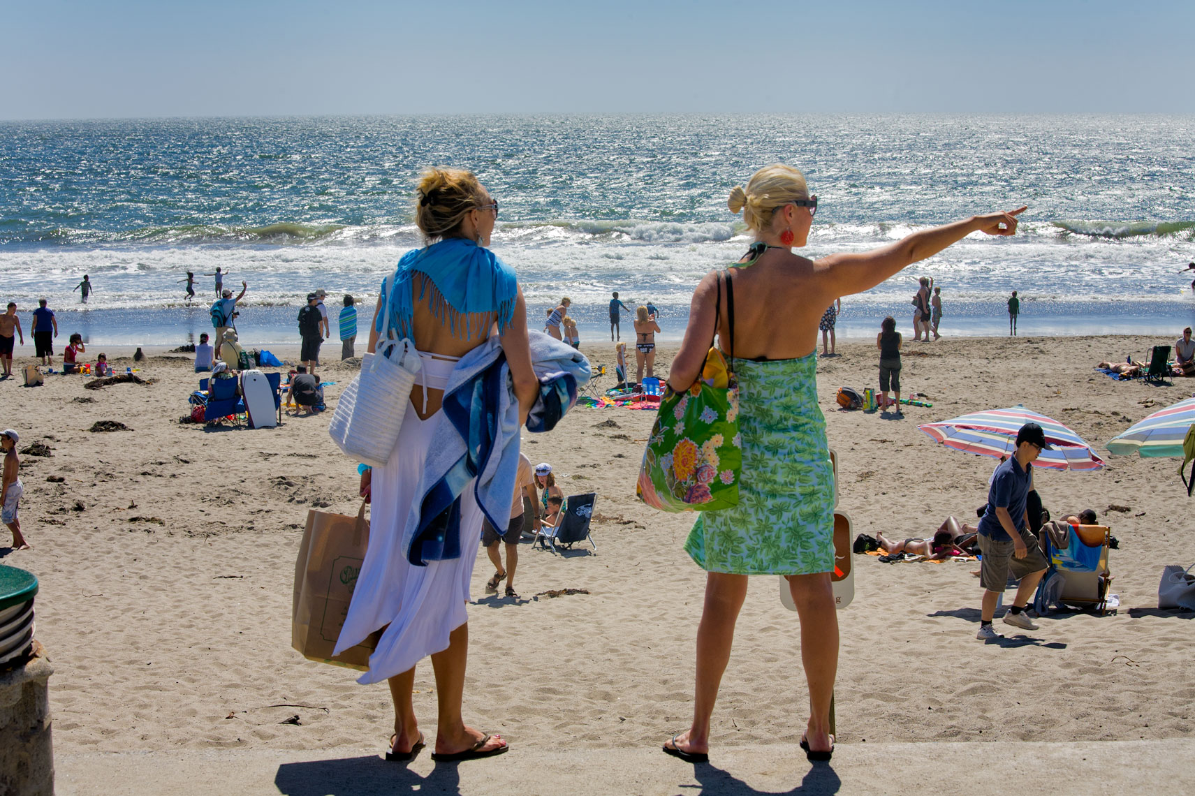 Stinson Beach women, California, summer, ocean 