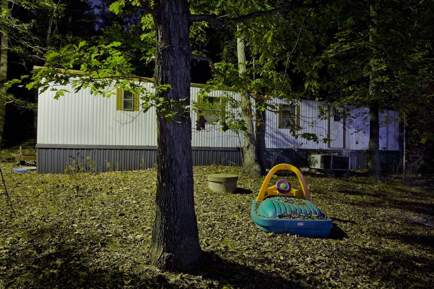  Abandoned trailer at night, Chapel Hill, NC